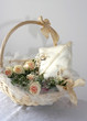 Basket with roses and rings