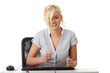 Young woman working with computer