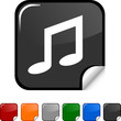 Music sticker icon. Vector illustration