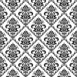Seamless black & white floral wallpaper