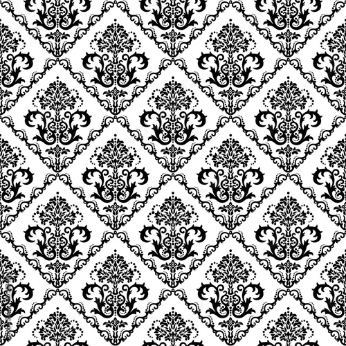 black and white floral wallpaper. Seamless lack amp; white floral