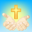 hands and cross