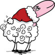 christmas sheep looking up