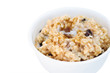 Sweet pumpkin rice with brown sugar sprinkled on top.