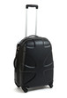 Black travel bag with polka dots and a handle