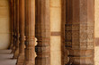 Beautiful stone columns in Amber Fort. Rajasthan, India