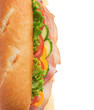 Delicious ham & turkey sandwich - top shot