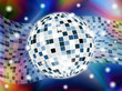 Disco ball on abstract background
