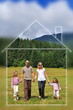 Famille dans une maison