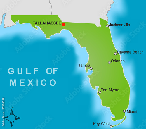 Vektor: Karte Florida Karte Florida