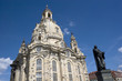 Dresdner Frauenkirche and Martin Luther Statue in Dresden