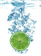 lime slice in a water