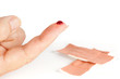 blood finger and band-aid