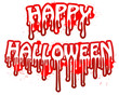 Halloween inscription, vector bloody text.