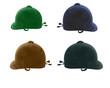 Traditional riding hats used in dressage and jumping