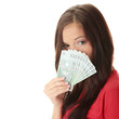 Young lady holding cash
