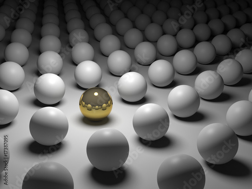 Illustration: 3D concept rendering depicting individualism and uniqueness 3D concept rendering depicting individualism and uniqueness