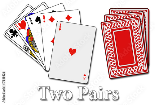 Illustration: Pokerblatt - Zwei Paare - Two Pairs Pokerblatt - Zwei Paare - Two Pairs