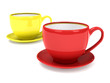 Two tea cups isolated on white background Two tea cups isolated on white background