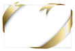 Golden ribbon around white paper Golden ribbon around white paper