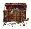 schatztruhe, truhe, schatz, piraten, gold, gewinnspiel