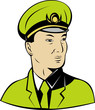Asian or  Chinese military general