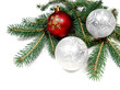 balls on pine branch balls on pine branch