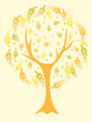 A vector illustration of a beautiful tree in yellow tones A vector illustration of a beautiful tree in yellow tones