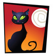 Cartoon Style Black Cat