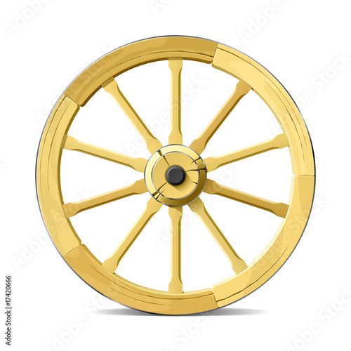 Vektor: Wagon wheel. Vector illustration. Detailed portrayal. Wagon wheel. Vector illustration. Detailed portrayal.