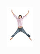 teenager is jumping at white background teenager is jumping at white background