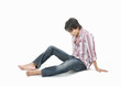 Teenage boy looking thinfuly about troubles in his life... Teenage boy looking thinfuly about troubles in his life...