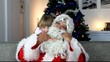 Père Noël avec fillette