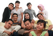 happy asian group friends