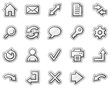 Basic web icons, grey sticker series Basic web icons, grey sticker series