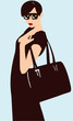 Vector: Woman in black with short hair Woman in black with short hair