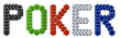 Poker written with poker chips