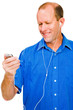 Close-up of a man listening MP3 Close-up of a man listening MP3