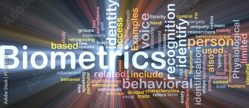 Illustration: Biometrics word cloud box package Biometrics word cloud box package