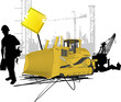 bulldozer sur un chantier