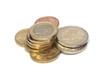 Euro coins isolated on white
