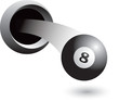 Eight ball coming out hole