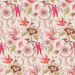 Pink Floral and Bird Pattern SEAMLESS
