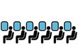 Vector: Airline passengers seated on a plane fully layered Airline passengers seated on a plane fully layered
