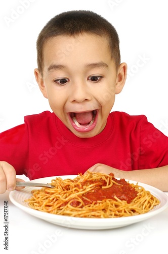 Photo: kid and spaghetti kid and spaghetti
