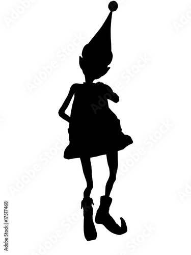 Christmas Elf Silhouette Illustration