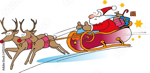 Weihnachtsmann auf Schlitten