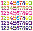 Number set with abstract patterns. Number set with abstract patterns.