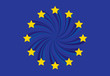 EU Flag. Stars in motion vector illustration.