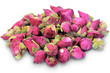Dried Rosebuds on a white.